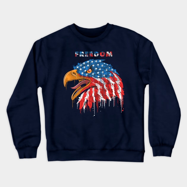 Bald Eagle - Freedom Crewneck Sweatshirt by BullBee